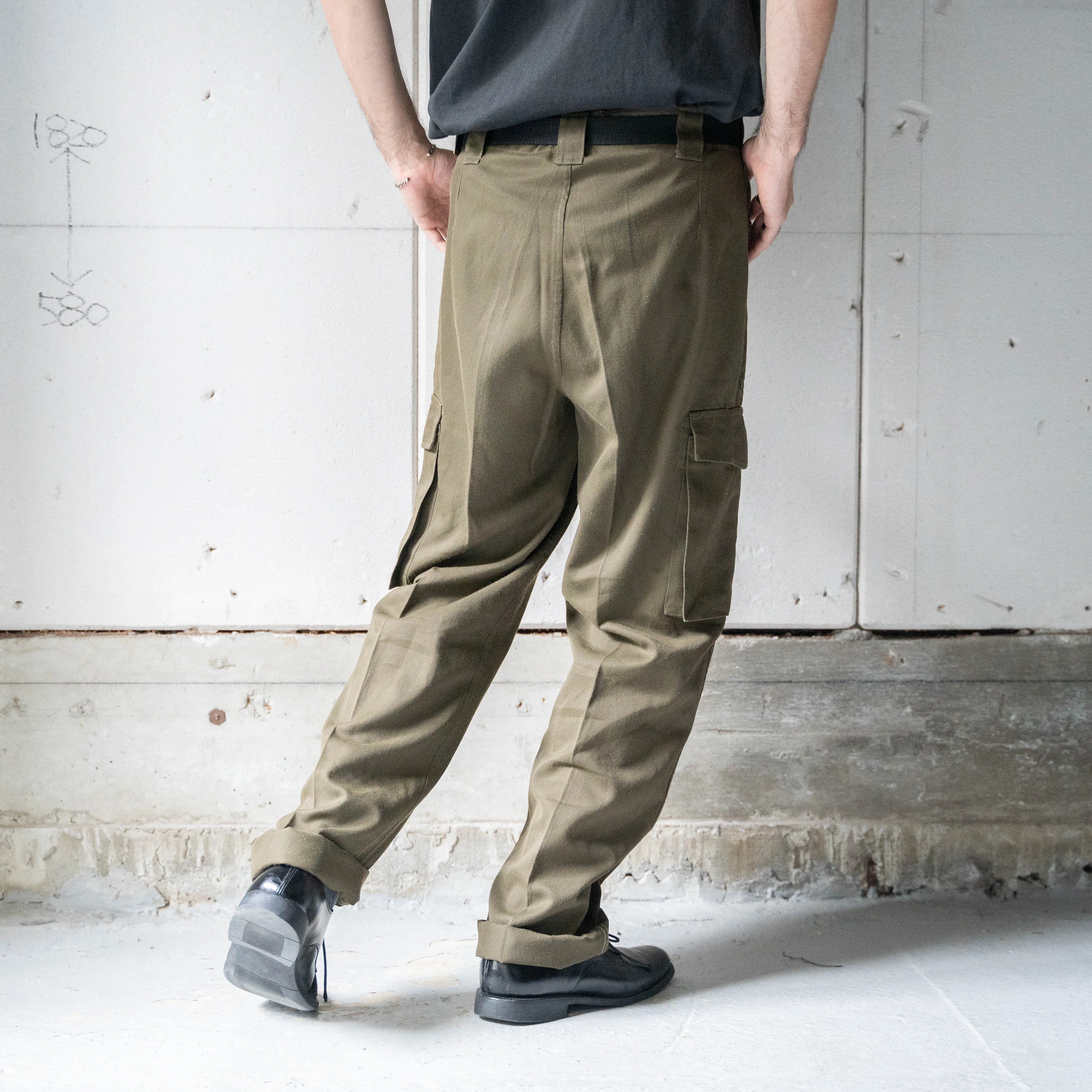 1990-00s Austrian military brown color fatigue cargo pants -light weight-