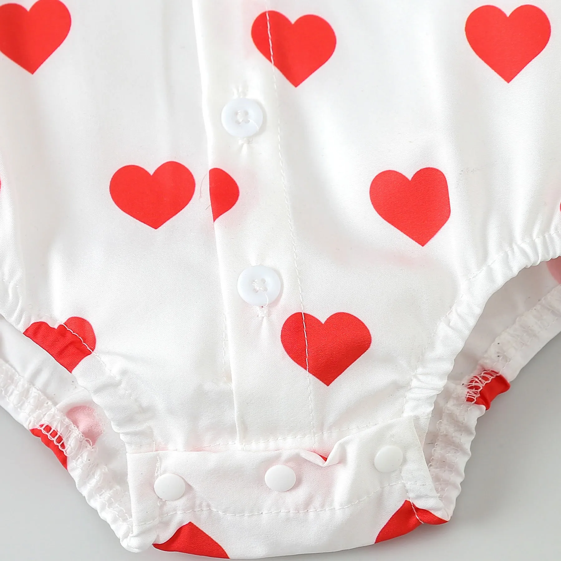 2 Pieces Set Baby Boys Love heart Rompers And Solid Color Shorts Wholesale 24030178