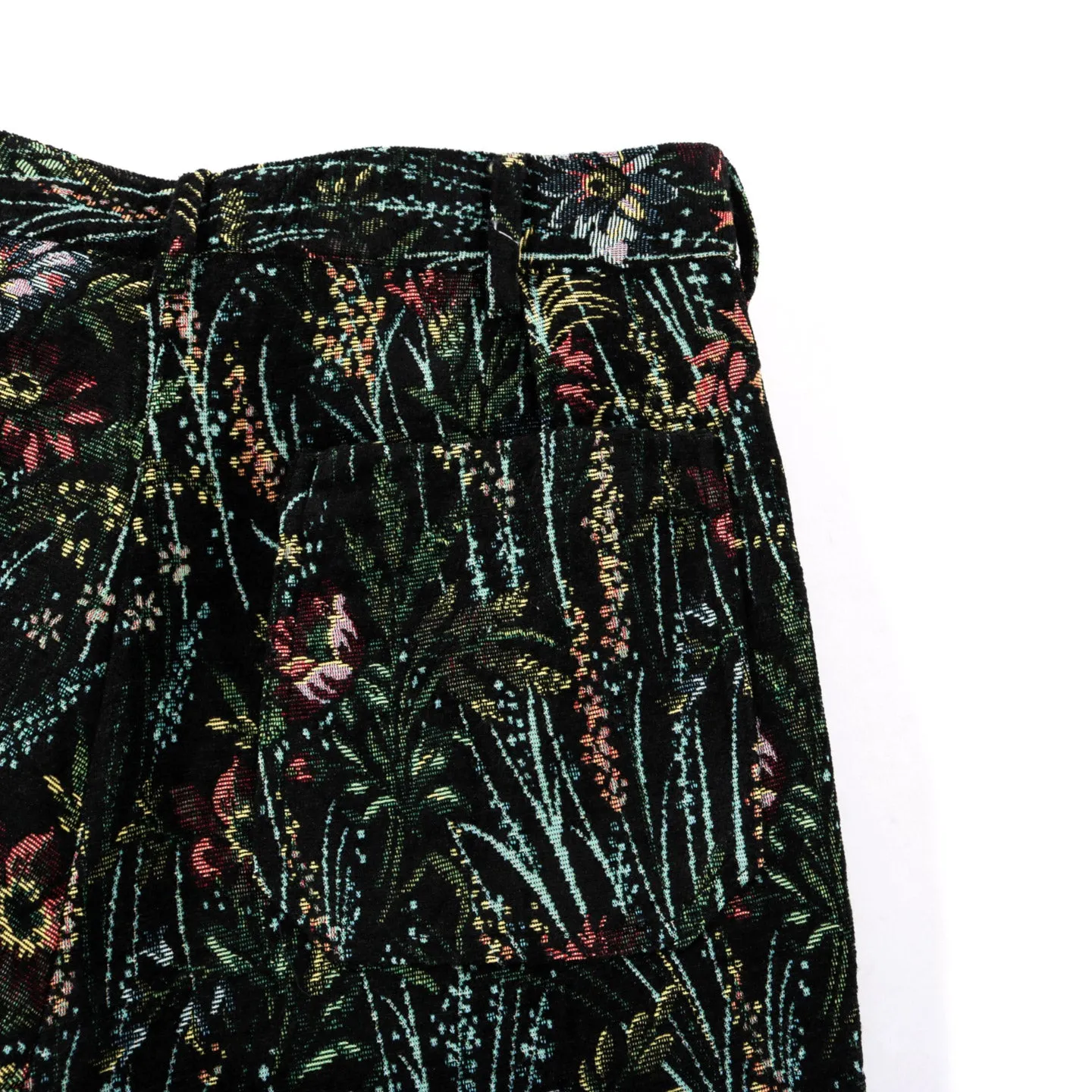 4SDESIGNS FB PLEAT PANT MULTI FLORAL GOBELIN BLACK