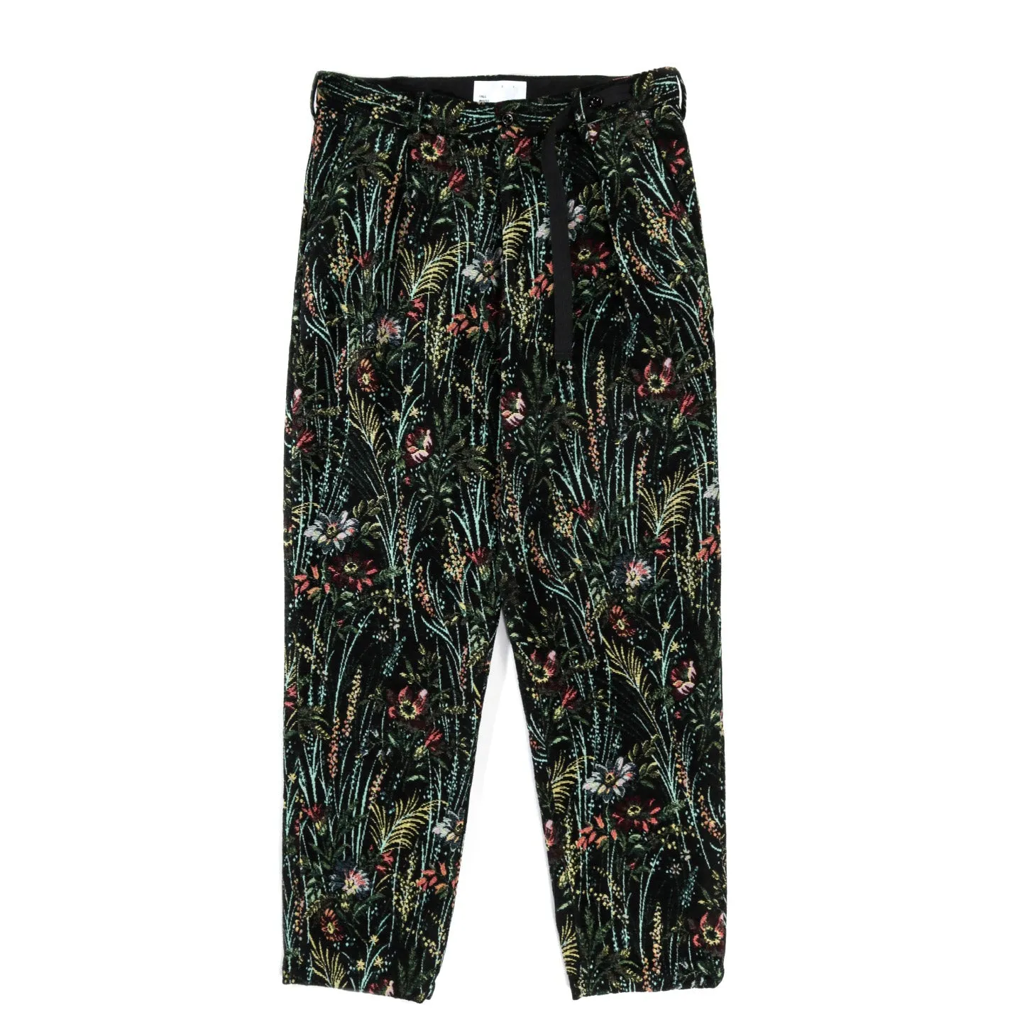 4SDESIGNS FB PLEAT PANT MULTI FLORAL GOBELIN BLACK