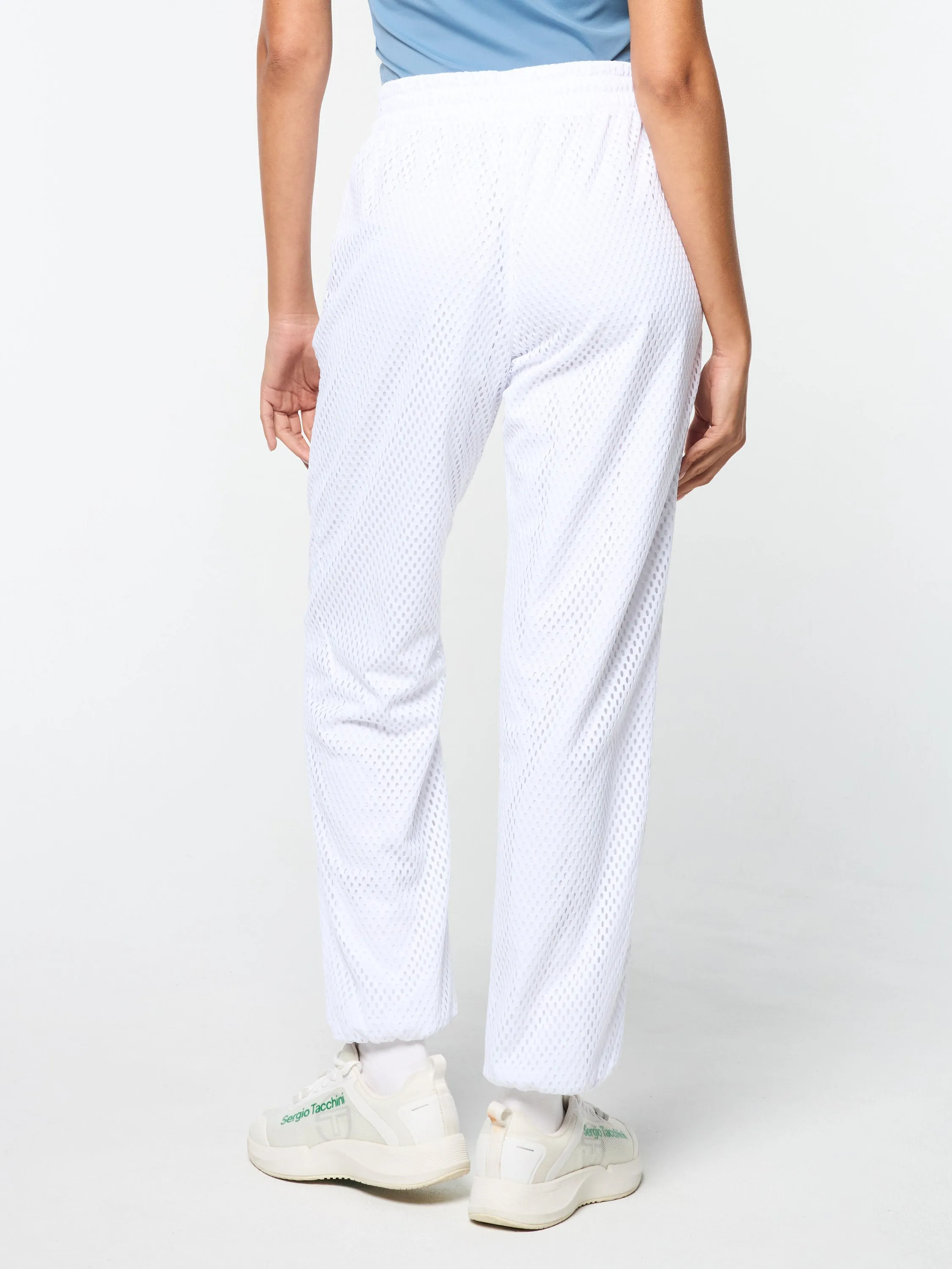 Adria Mesh Track Pant- Brilliant White