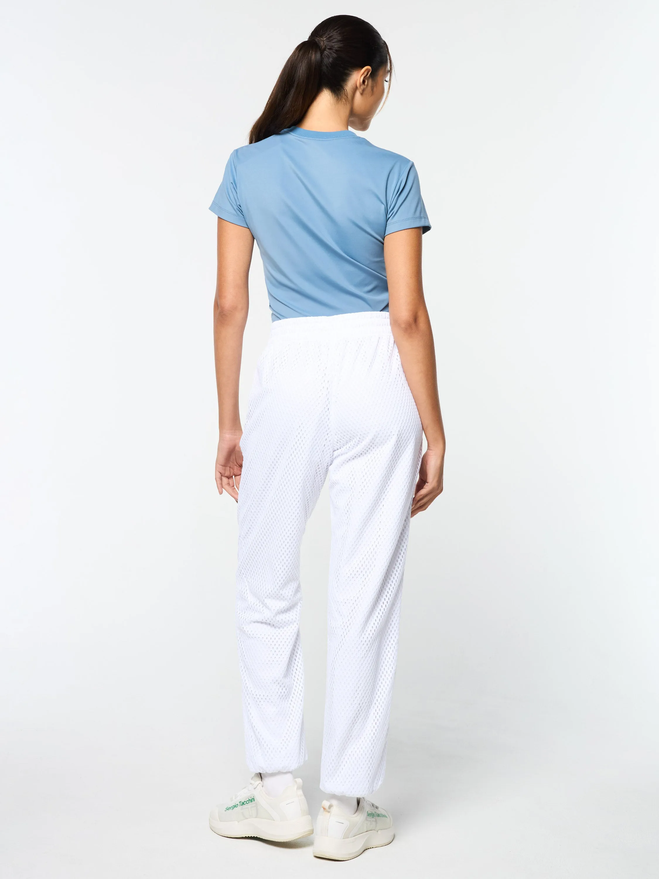 Adria Mesh Track Pant- Brilliant White