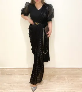 All Black Sari