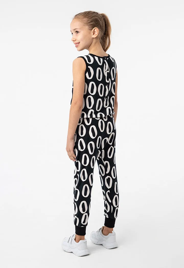 All Over Printed Sleeveless Jumpsuit