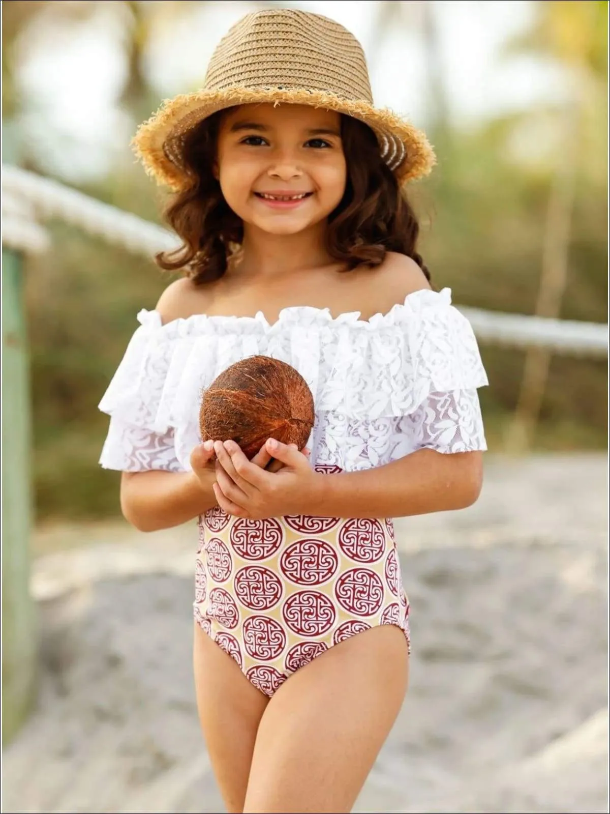 Amazing Waves Lace Bib One Piece Swimsuit