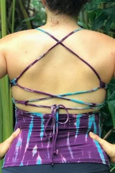 Amethyst Tie Dye Lace Up Tank