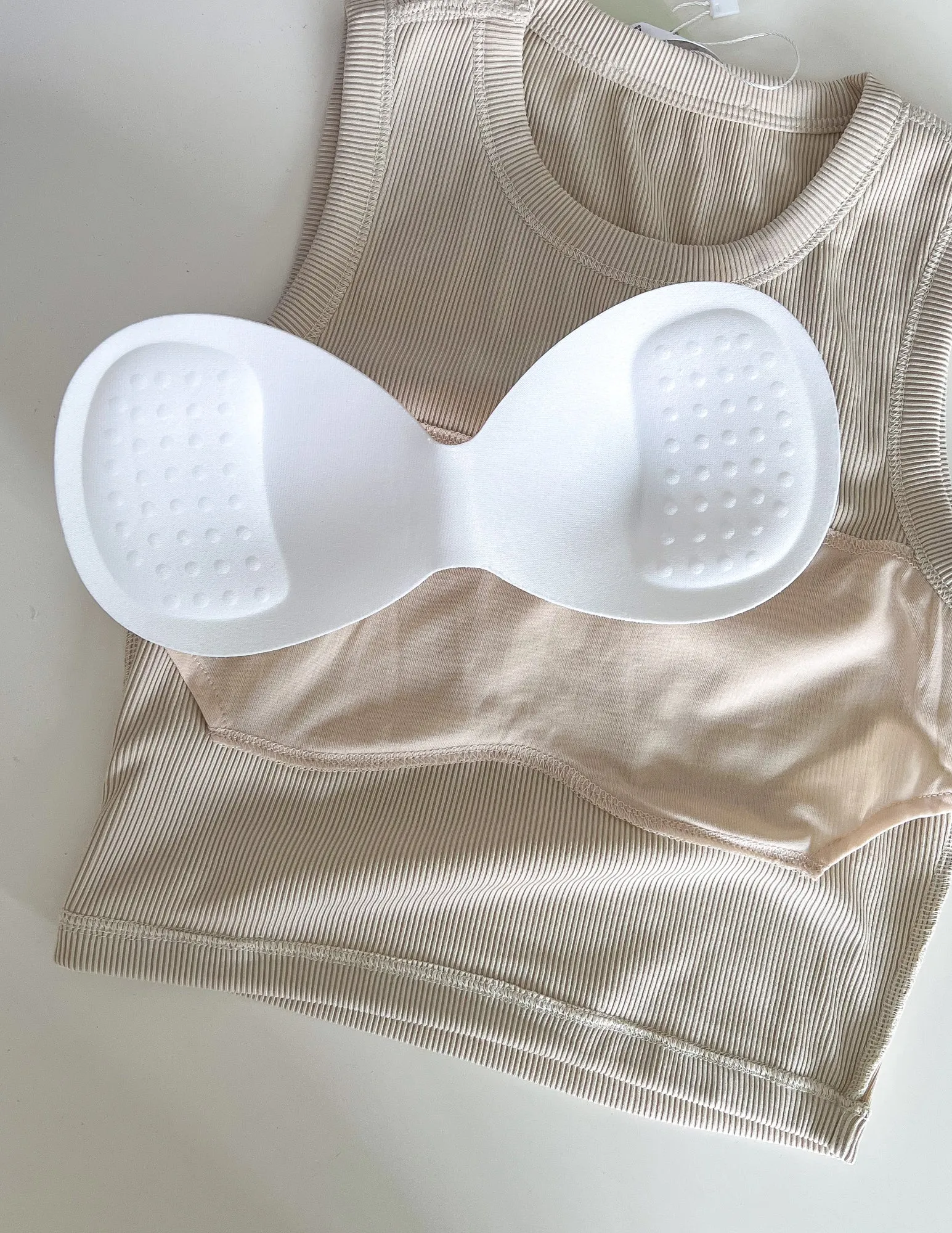 Ava Padded Top in Latte