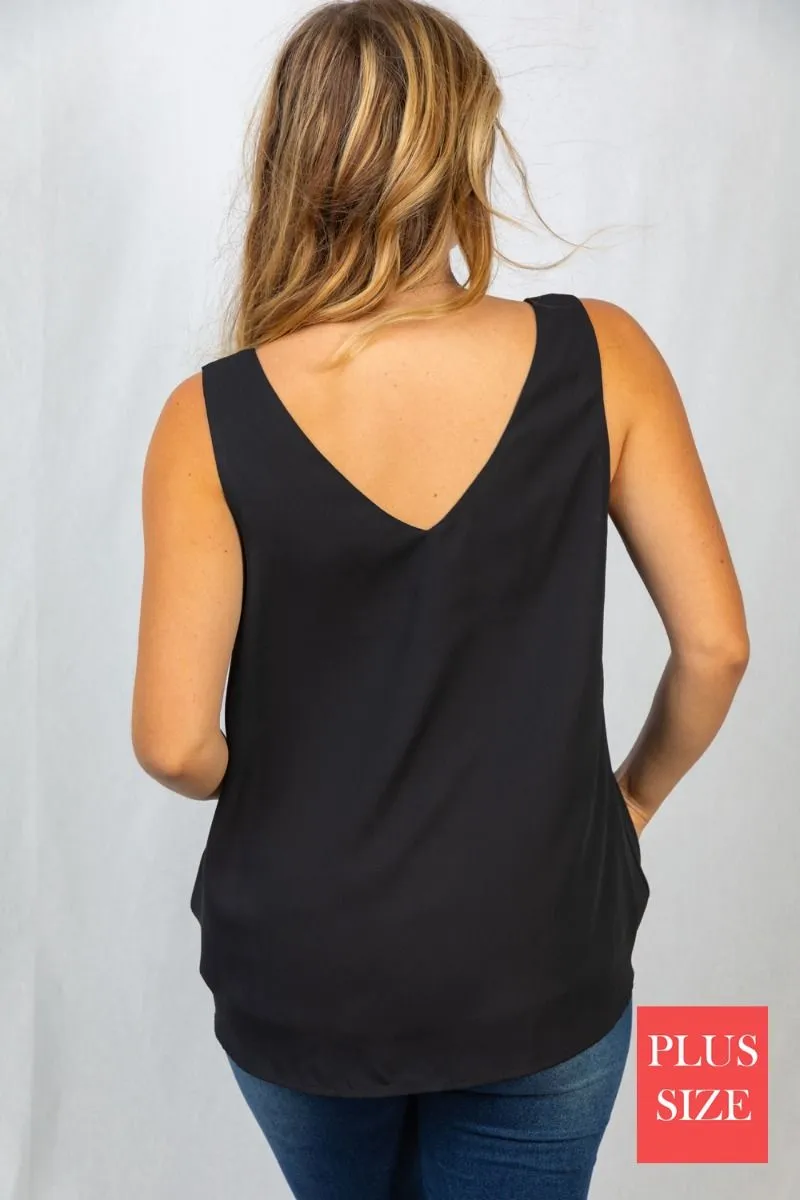 Back to Business Black Blouse Tank