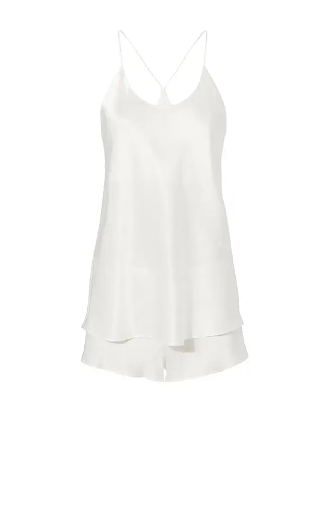 Bella Ivory Silk Camisole & Shorts