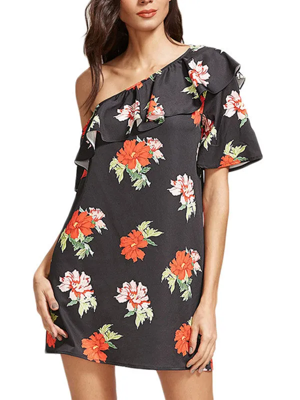 Body Talk One Shoulder Floral Dress