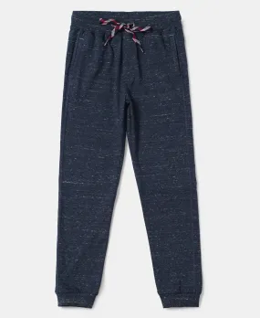 Boy's Super Combed Cotton Rich Joggers with Ribbed Cuff Hem - Blue Snow Melange