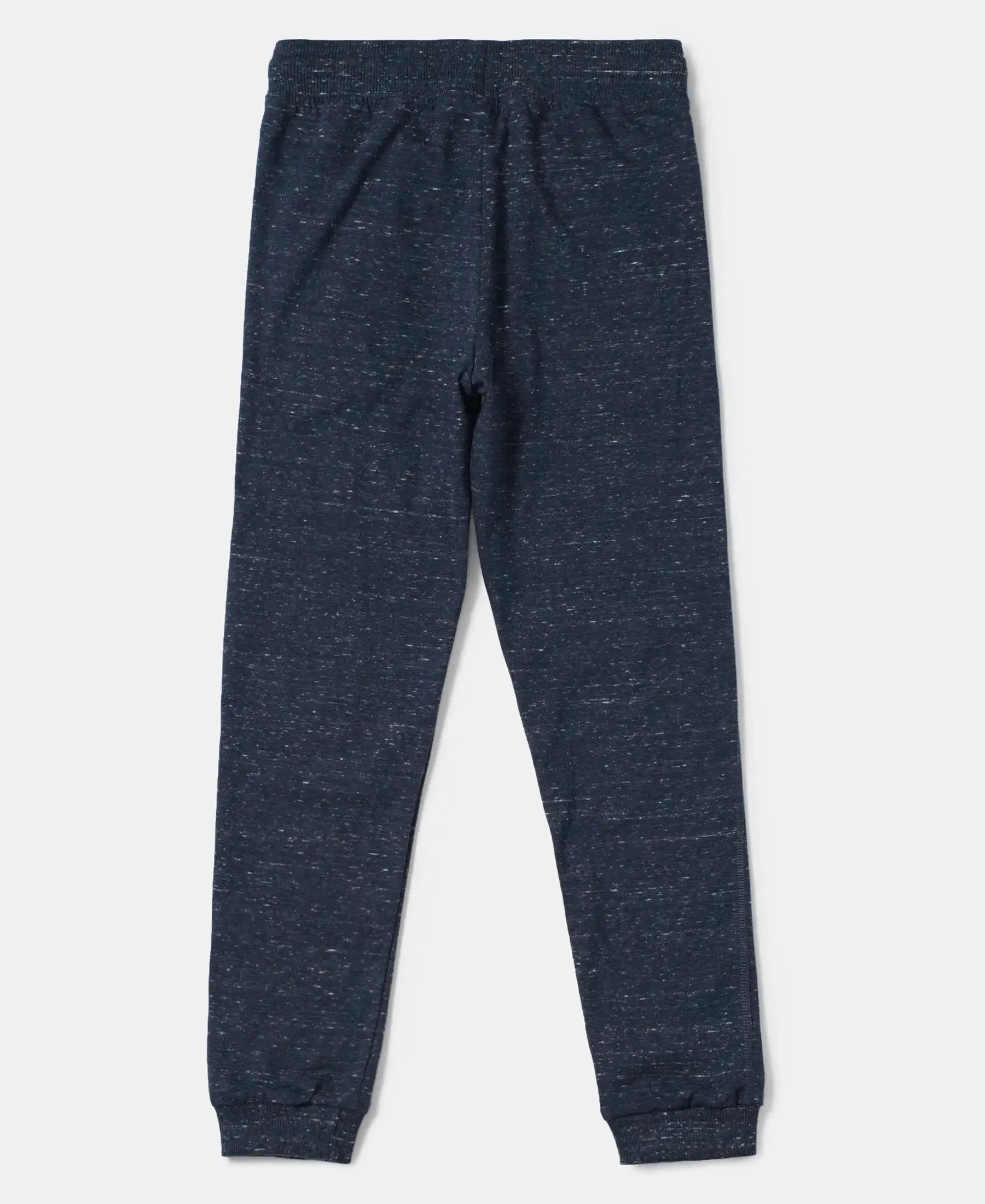 Boy's Super Combed Cotton Rich Joggers with Ribbed Cuff Hem - Blue Snow Melange