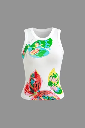 Butterfly Print Tank Top