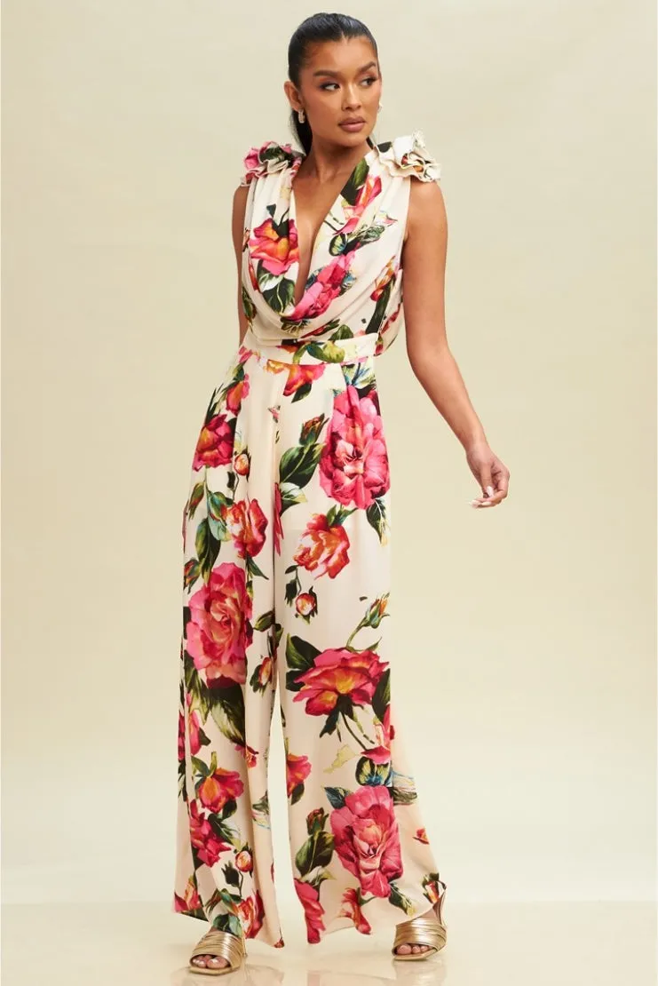 Carmen Floral Cowl Jumpsuit