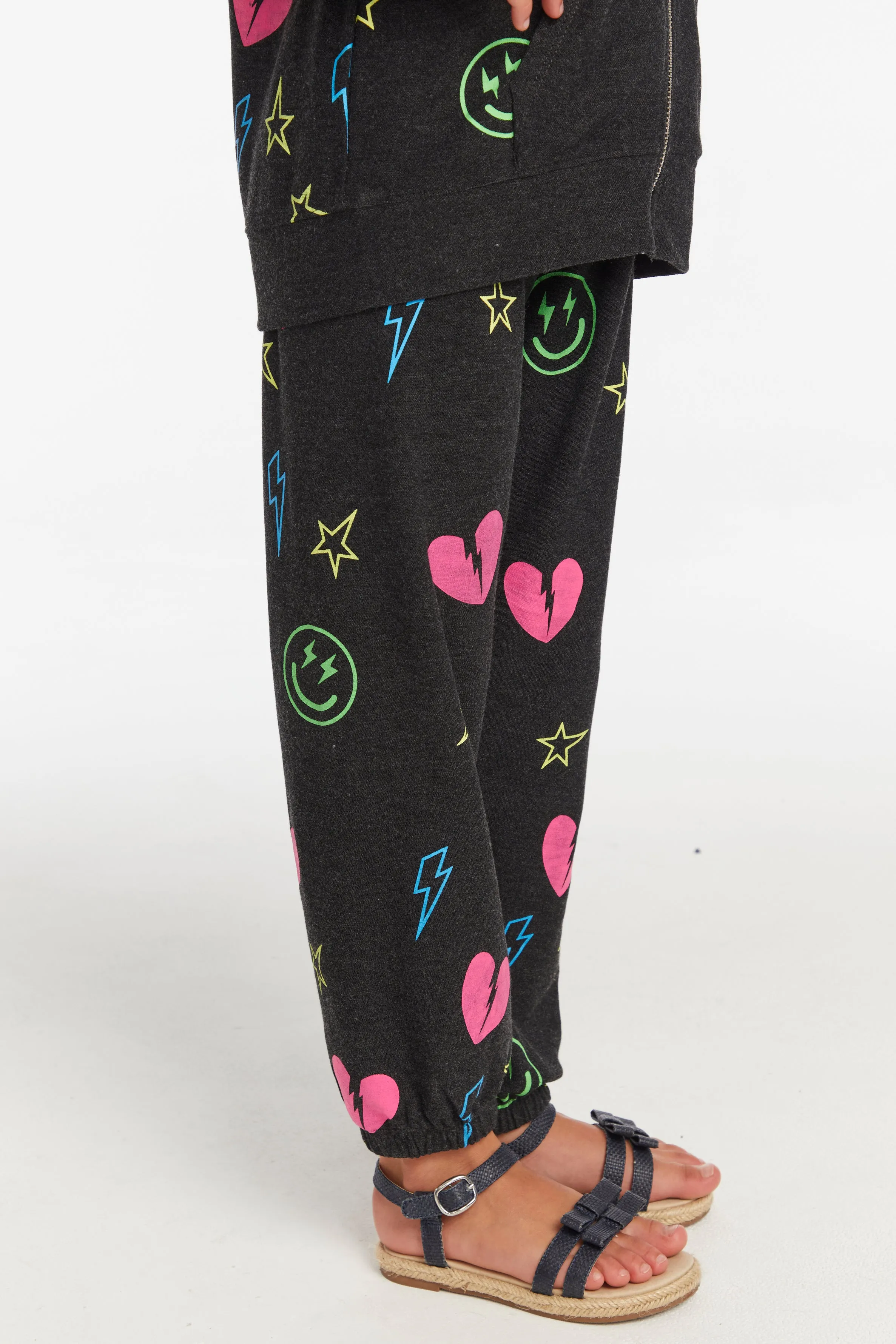 Chaser Neon Heart & Smiles Girls Pant