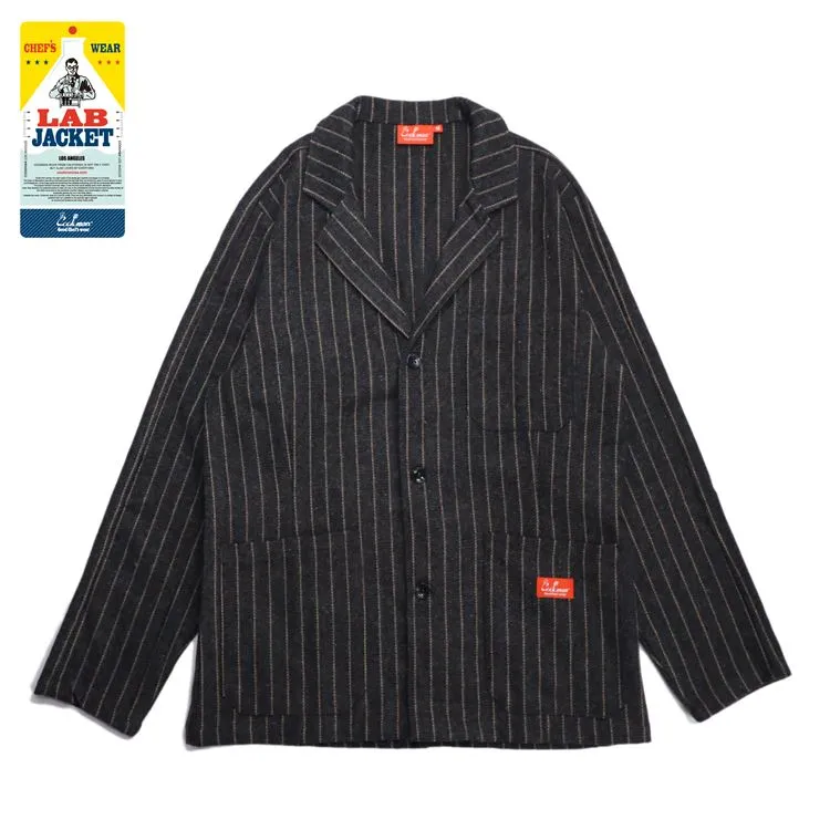 Cookman Lab Jacket - Wool Mix Stripe : Gray