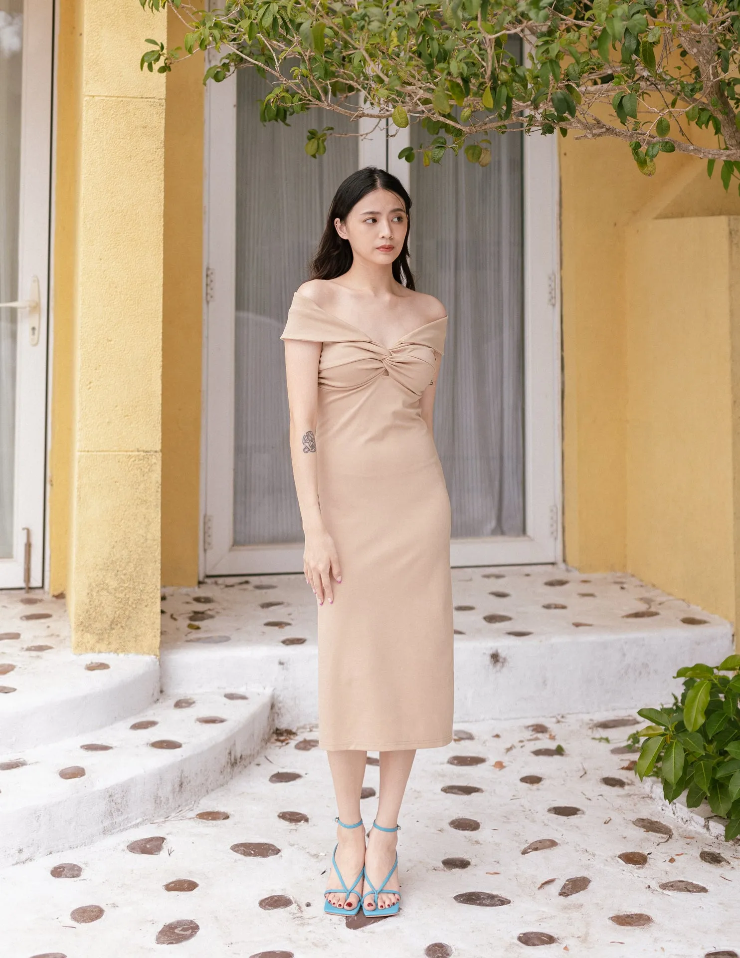 Courtney Dress in Beige