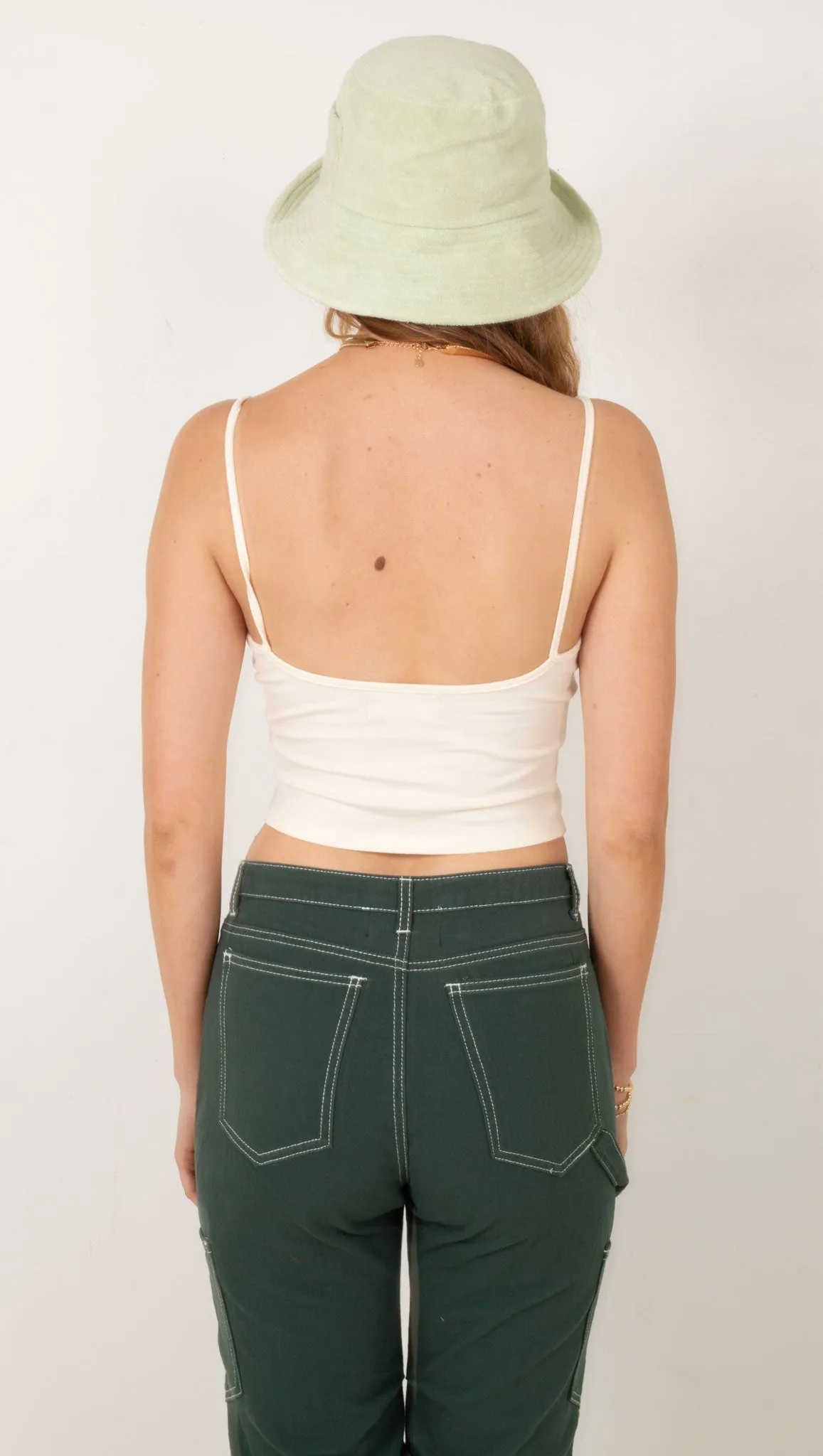 Crop Fitted Spaghetti Strap - Vanilla