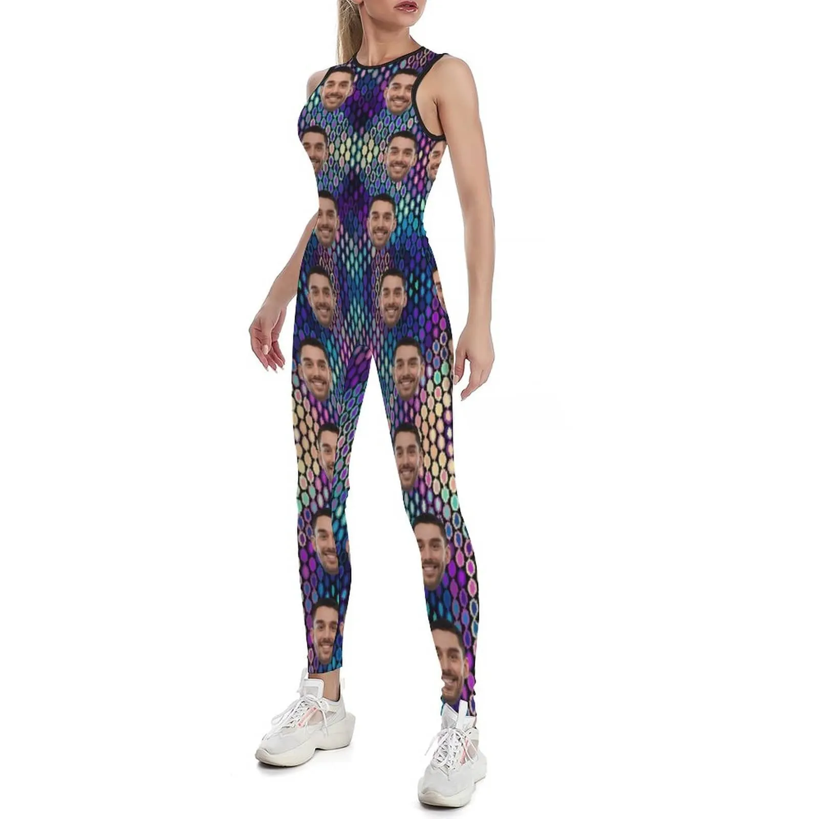 Custom Face Scales Women's Yoga Jumpsuit