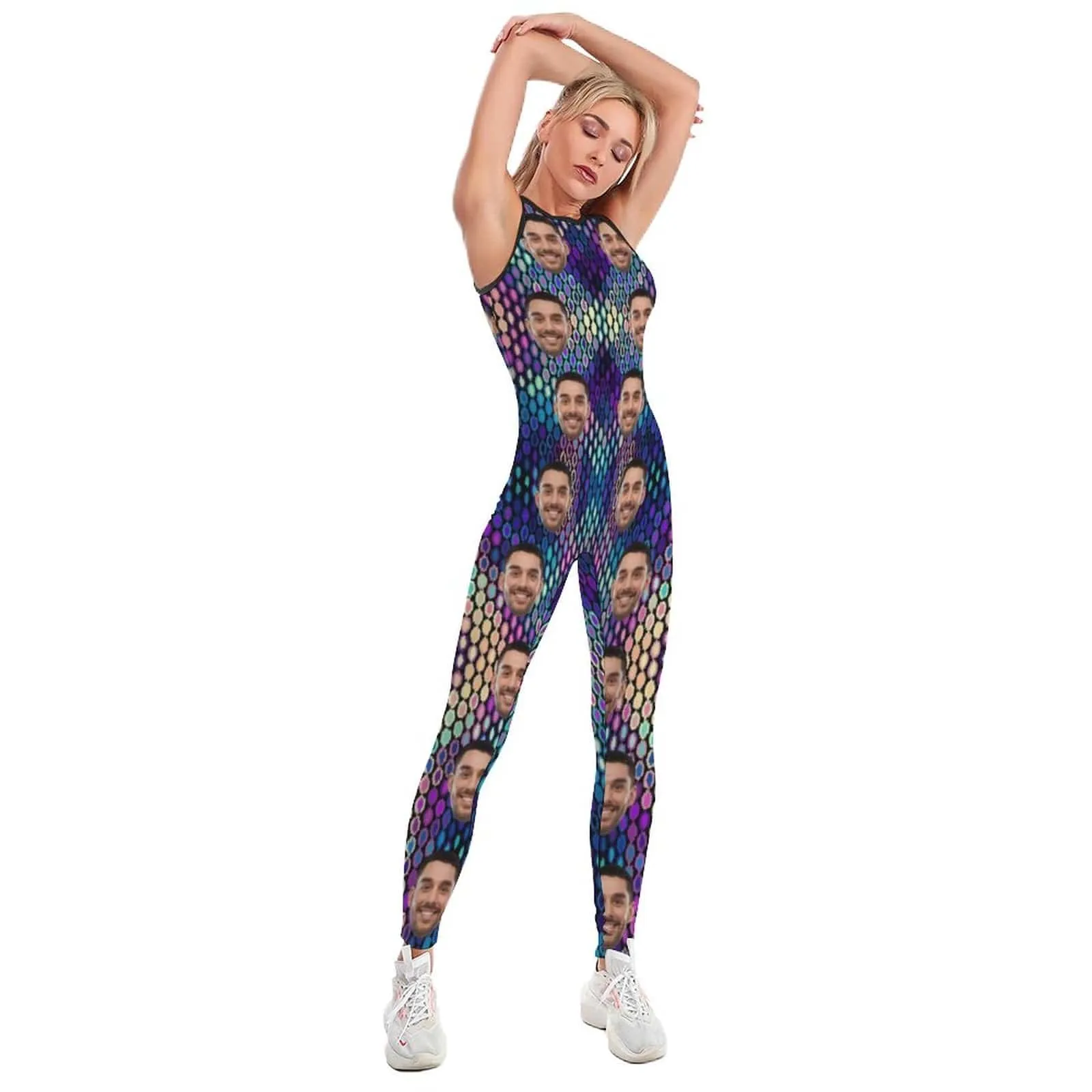 Custom Face Scales Women's Yoga Jumpsuit