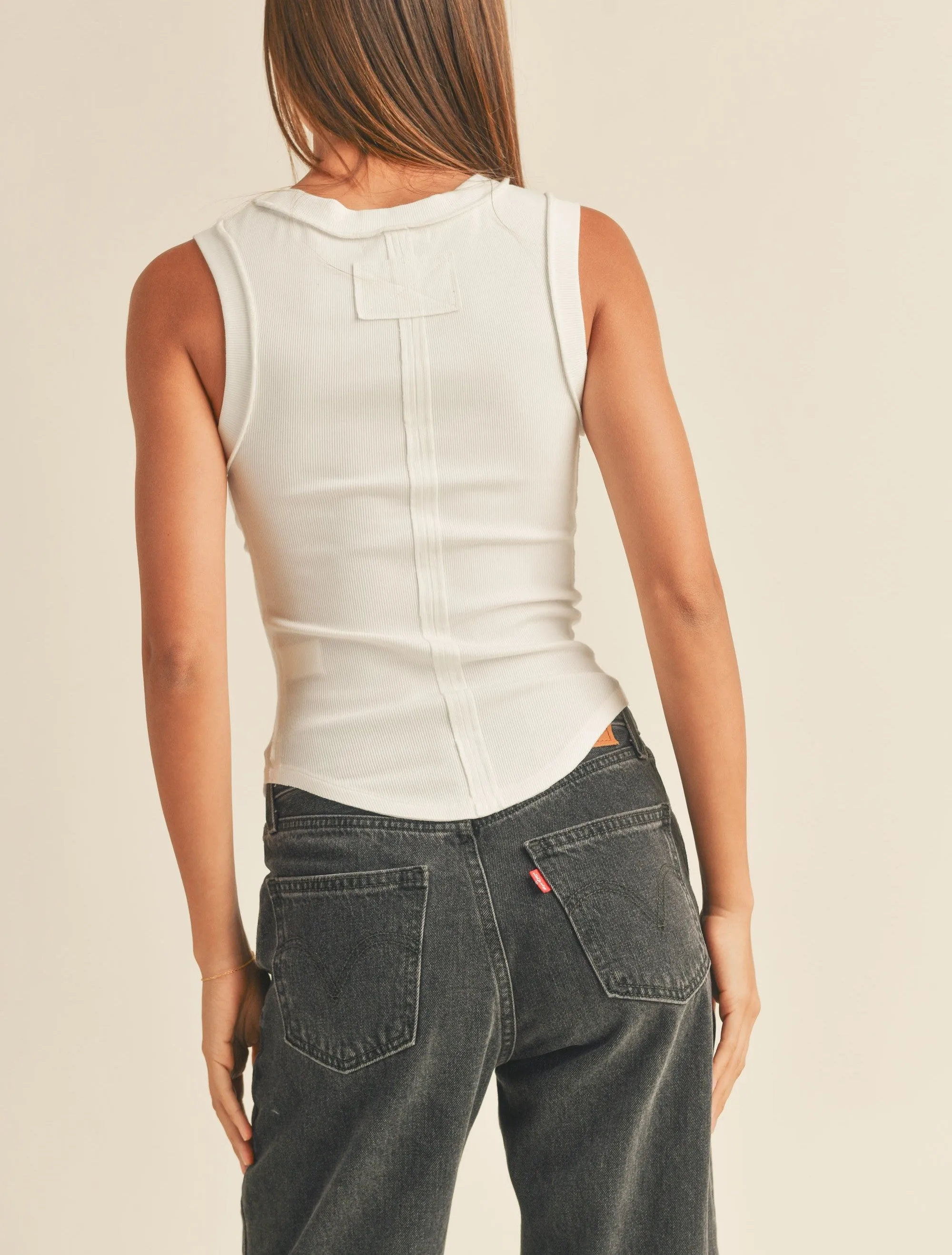 Darcie Washed Ribbed Tank Top