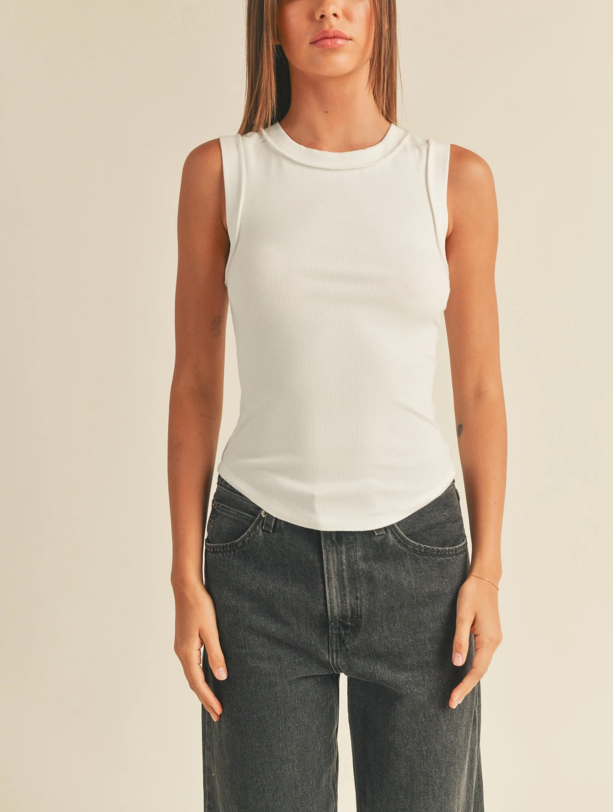 Darcie Washed Ribbed Tank Top