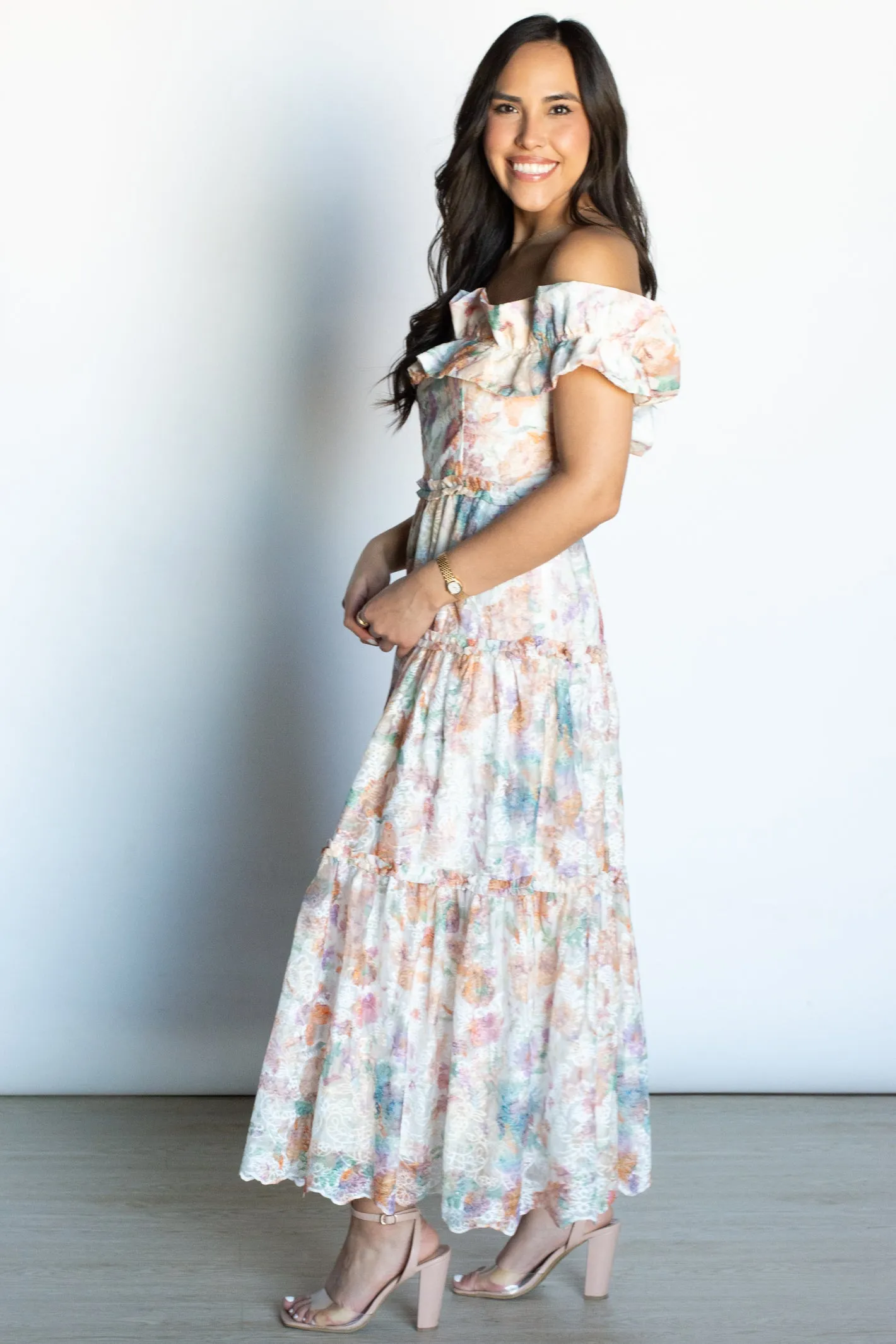 Effortless Bliss Off Shoulder Floral Dress