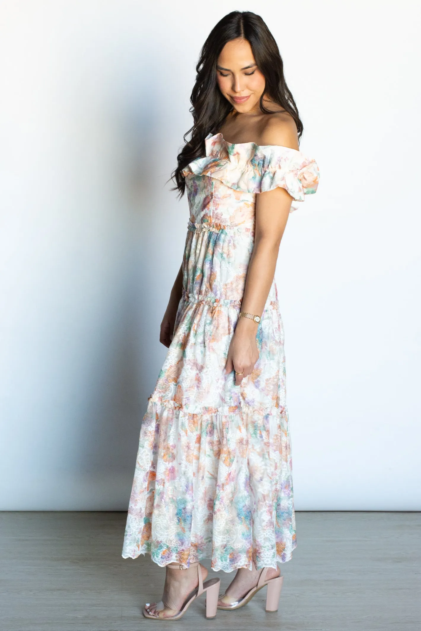 Effortless Bliss Off Shoulder Floral Dress