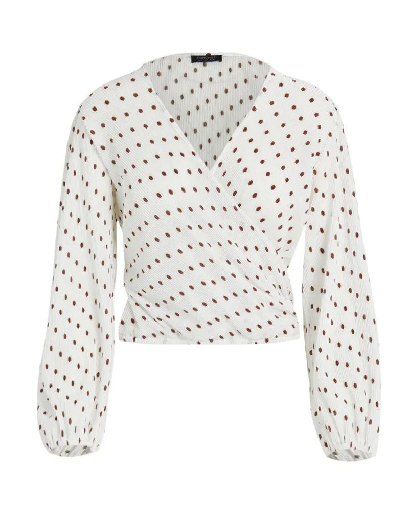 Elissa Blouse - White Polkadot