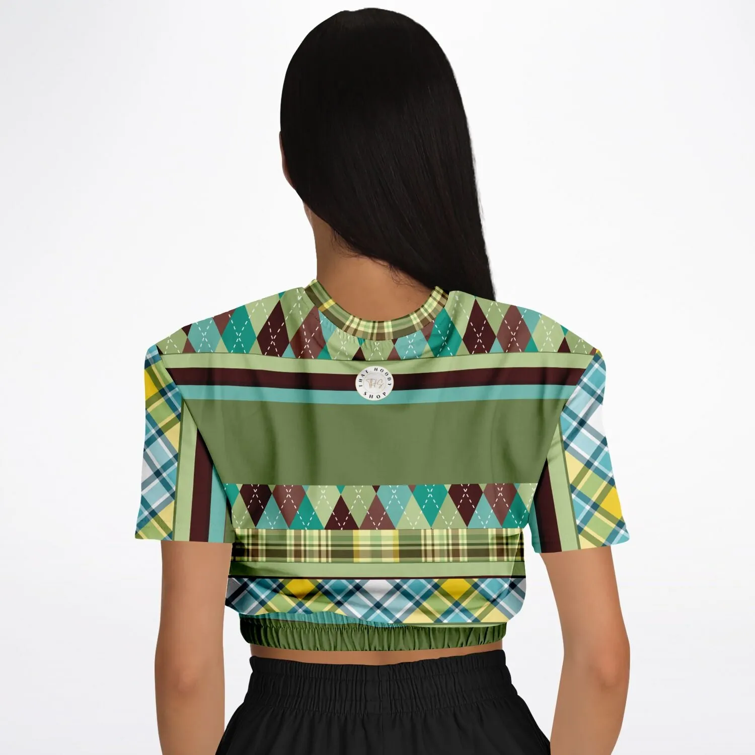 Hypnotic Zen Short Sleeve Cropped Eco-Poly Sweater