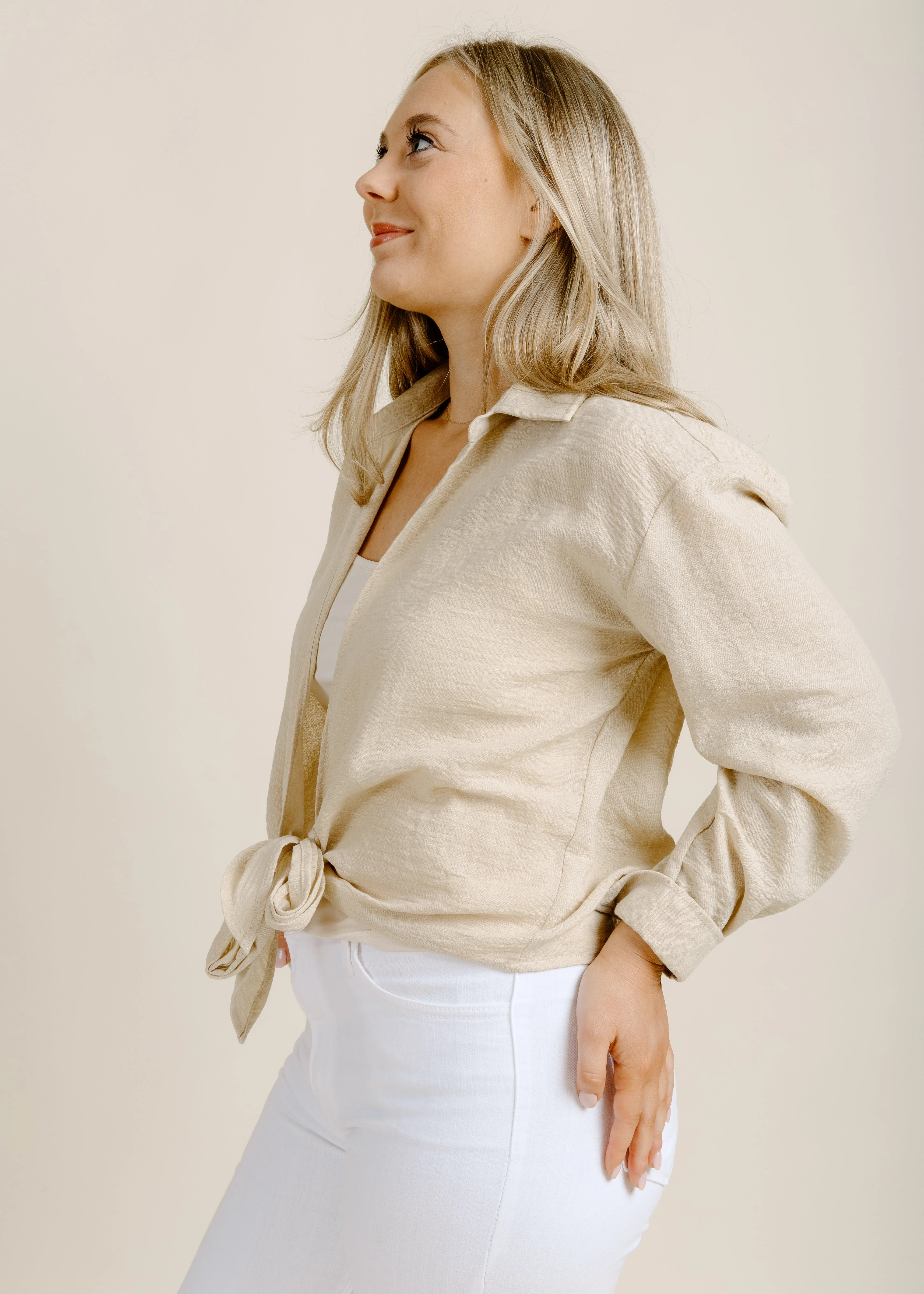 Jolene Front Tie - Beige