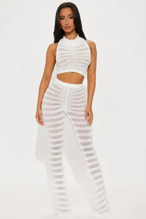 Key West Sheer Pant Set - White