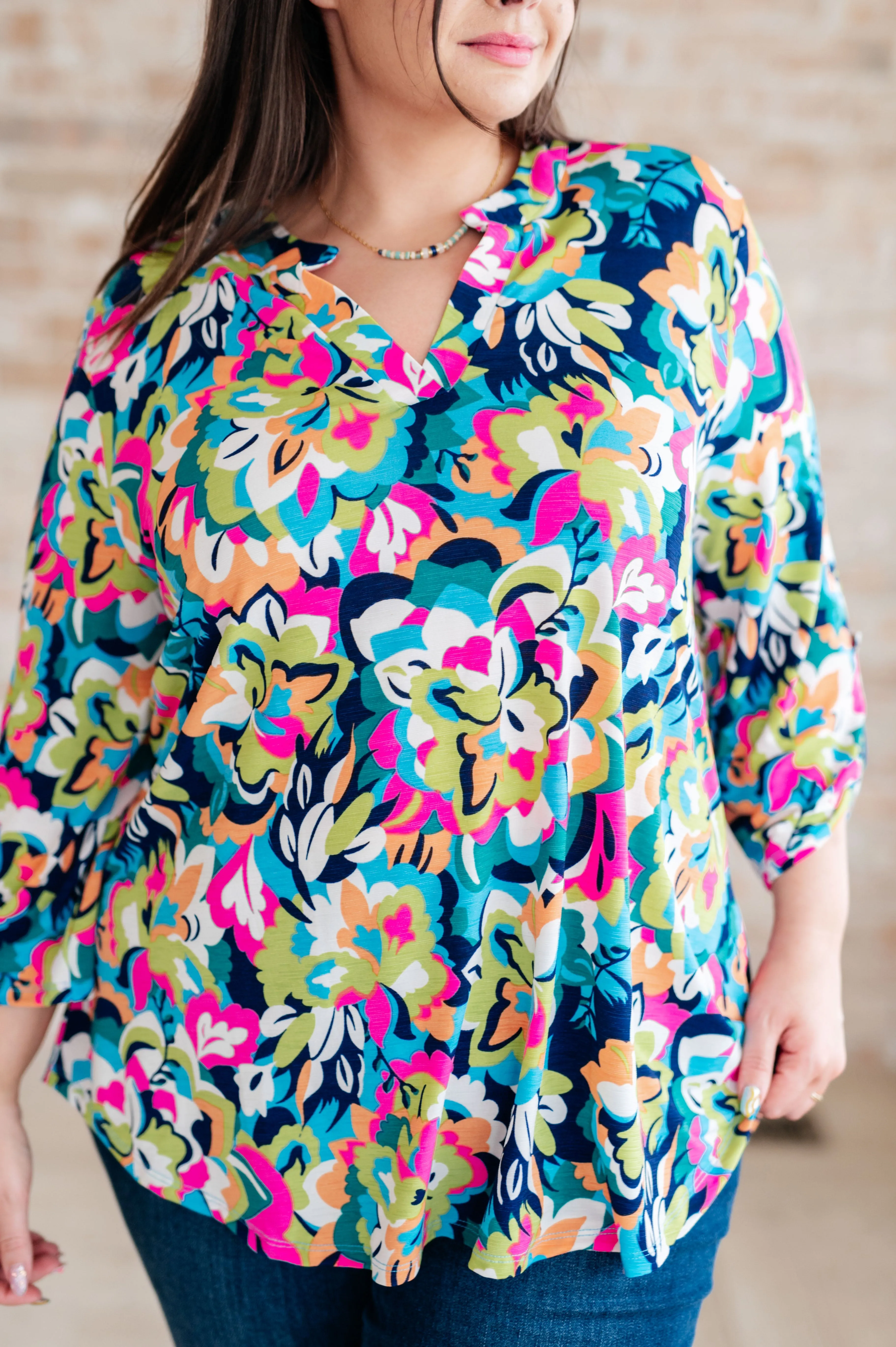 Little Lovely Blouse inNeon Floral