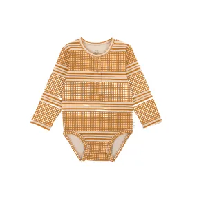 LS Bodysuit, Gold Grid