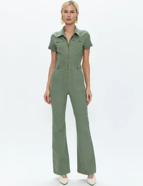 Martina Short Sleeve Flare Jumpsuit, Colonel