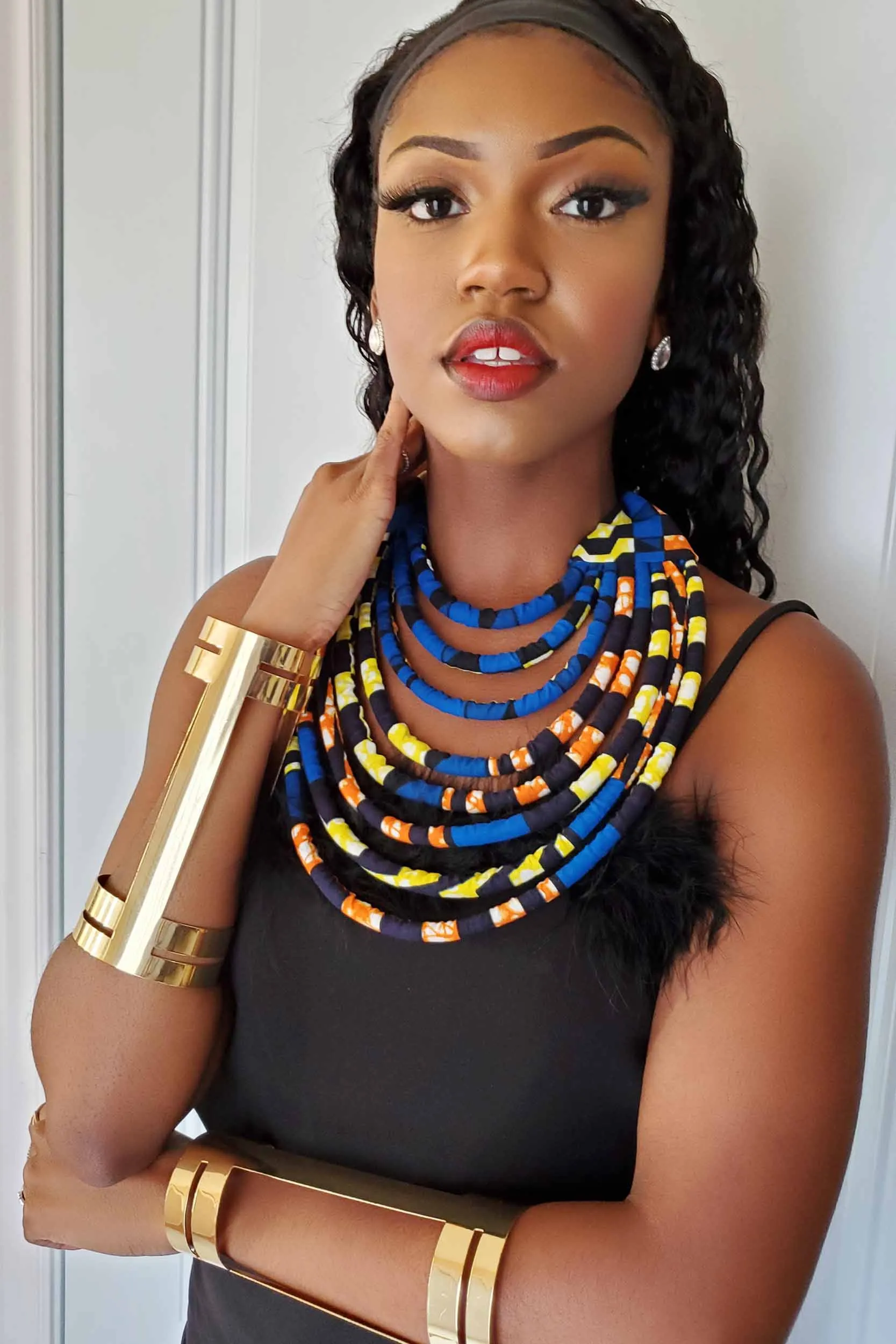 Mazira African Print Layered Necklace