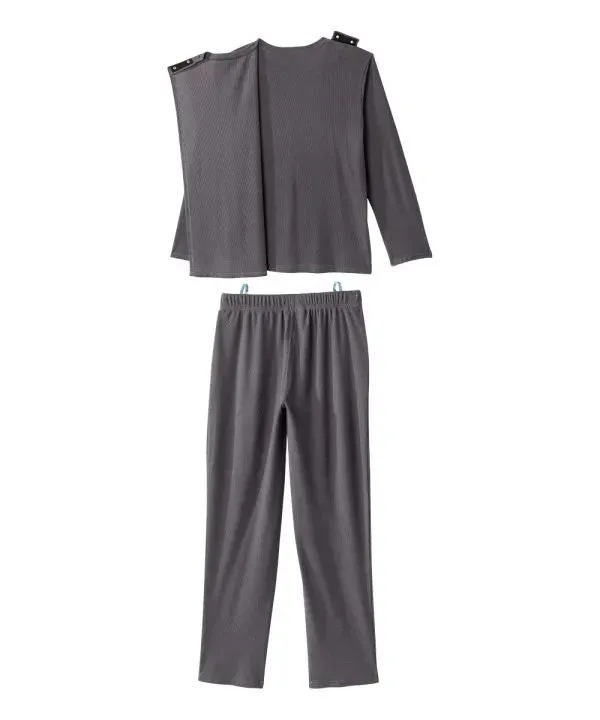 Men's Knit Pajama Set With Back Overlap Top & Pull-on Pant