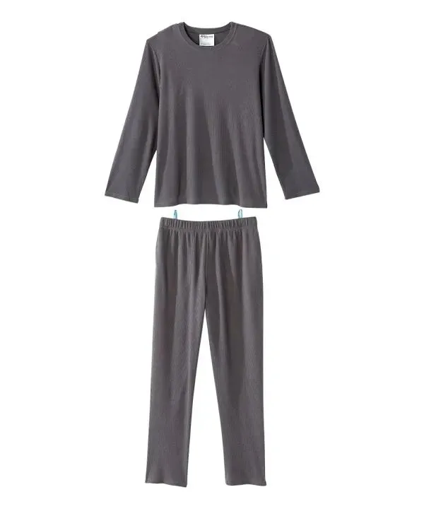 Men's Knit Pajama Set With Back Overlap Top & Pull-on Pant