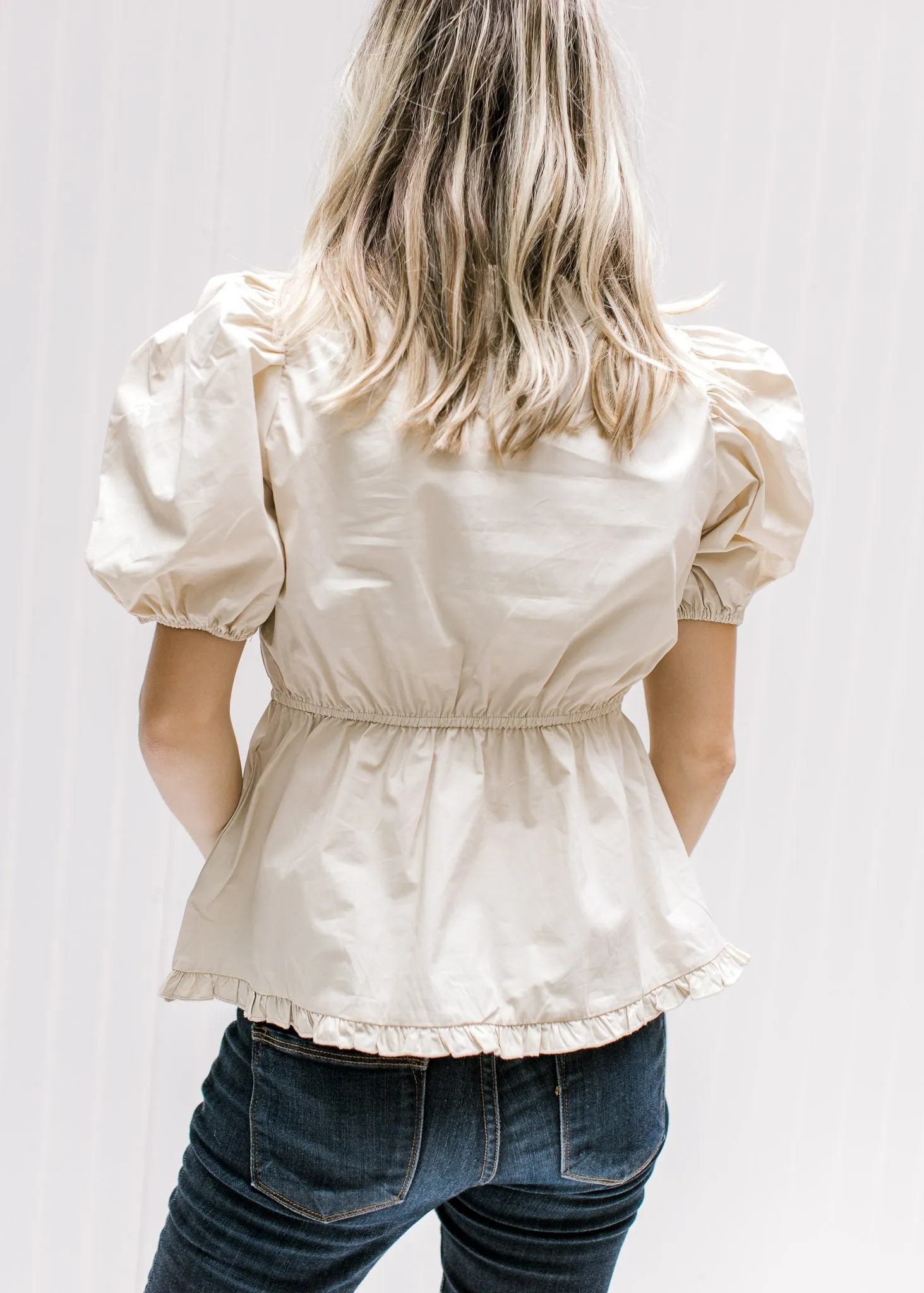 Natural Ruffle Blouse