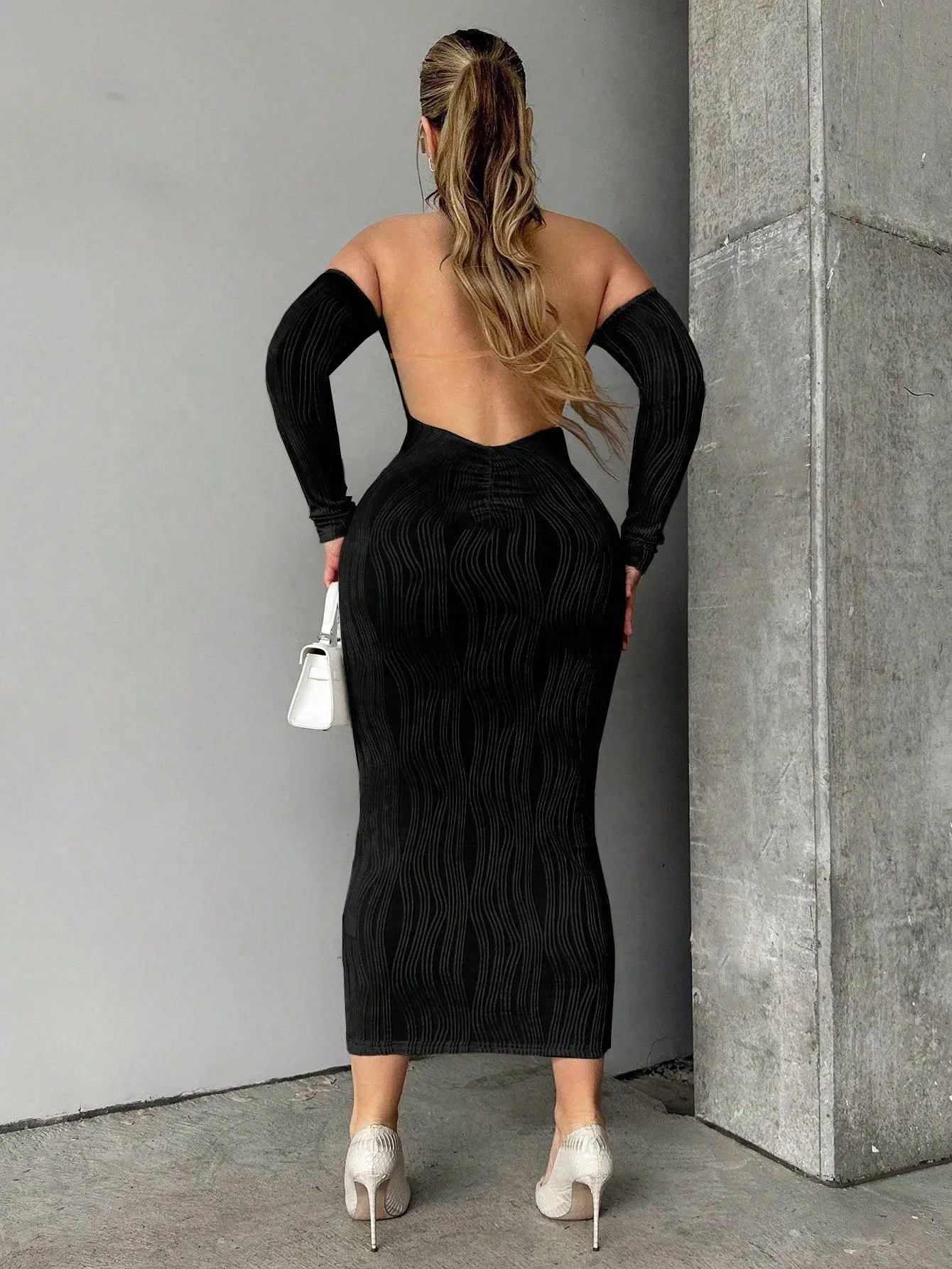 Off The Shoulder Backless Bodycon Dress