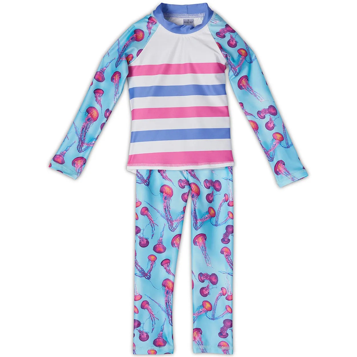 Pink Jellyfish 2pc Rash Guard Set UPF 50  for Girls