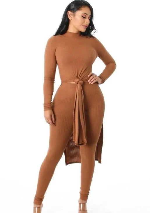 Piper Long Sleeve Ribbed Matching Set