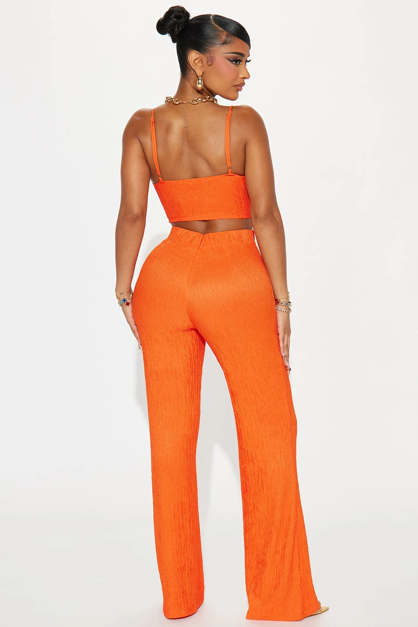 Rosabel Textured Pant Set  - Orange