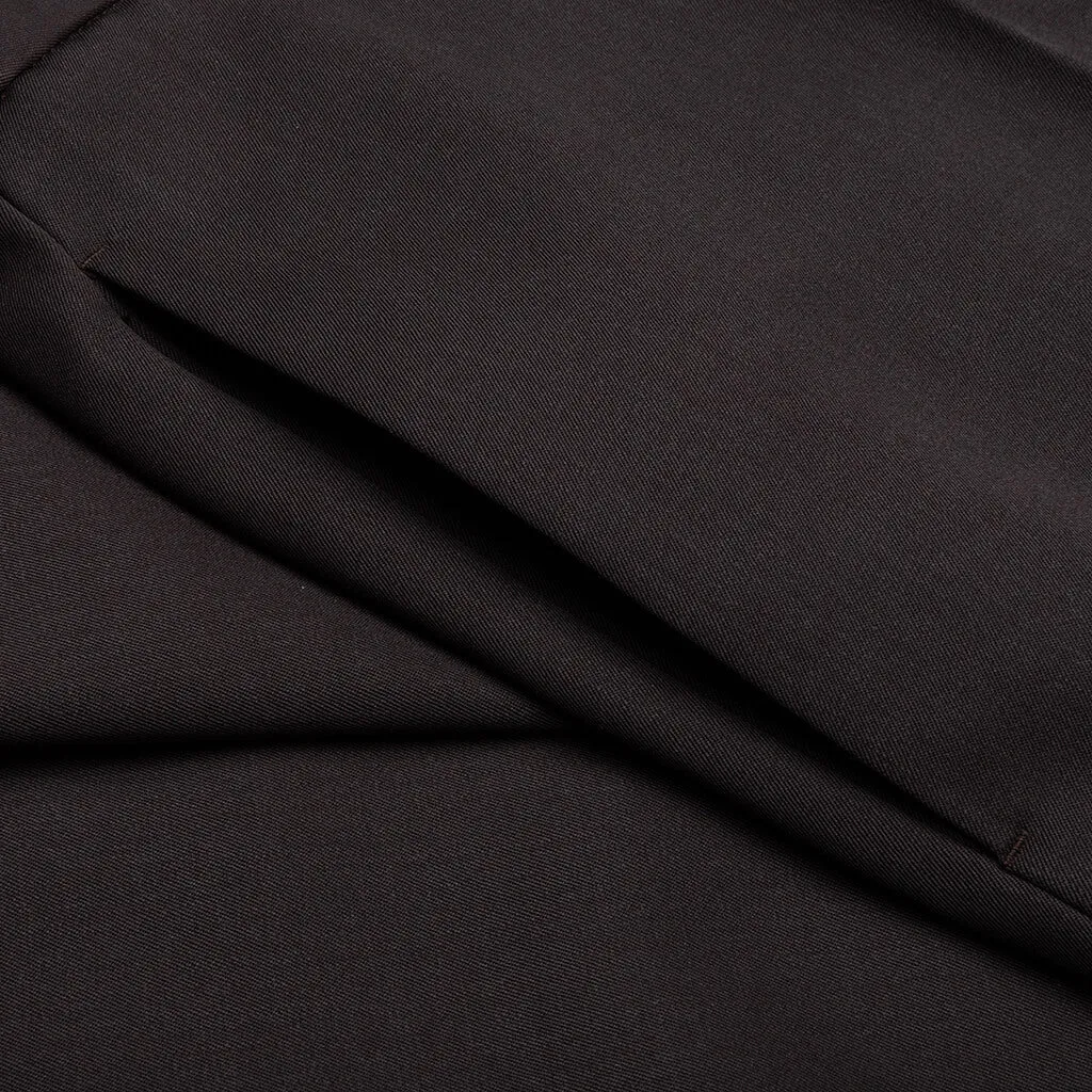 Straight Leg Gabardine Trouser D006 - Chocolate Brown