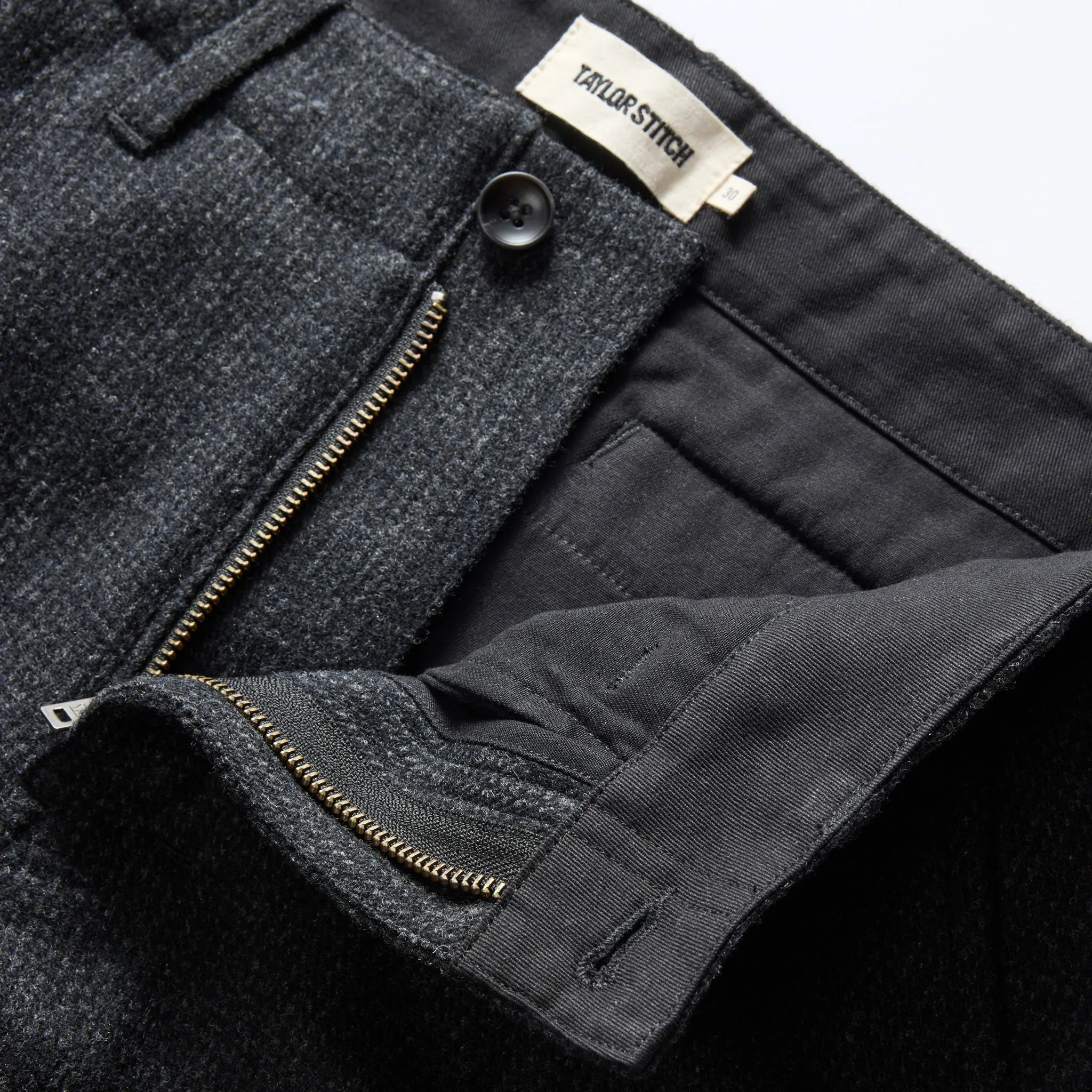 The Carnegie Pant in Charcoal Heather Wool