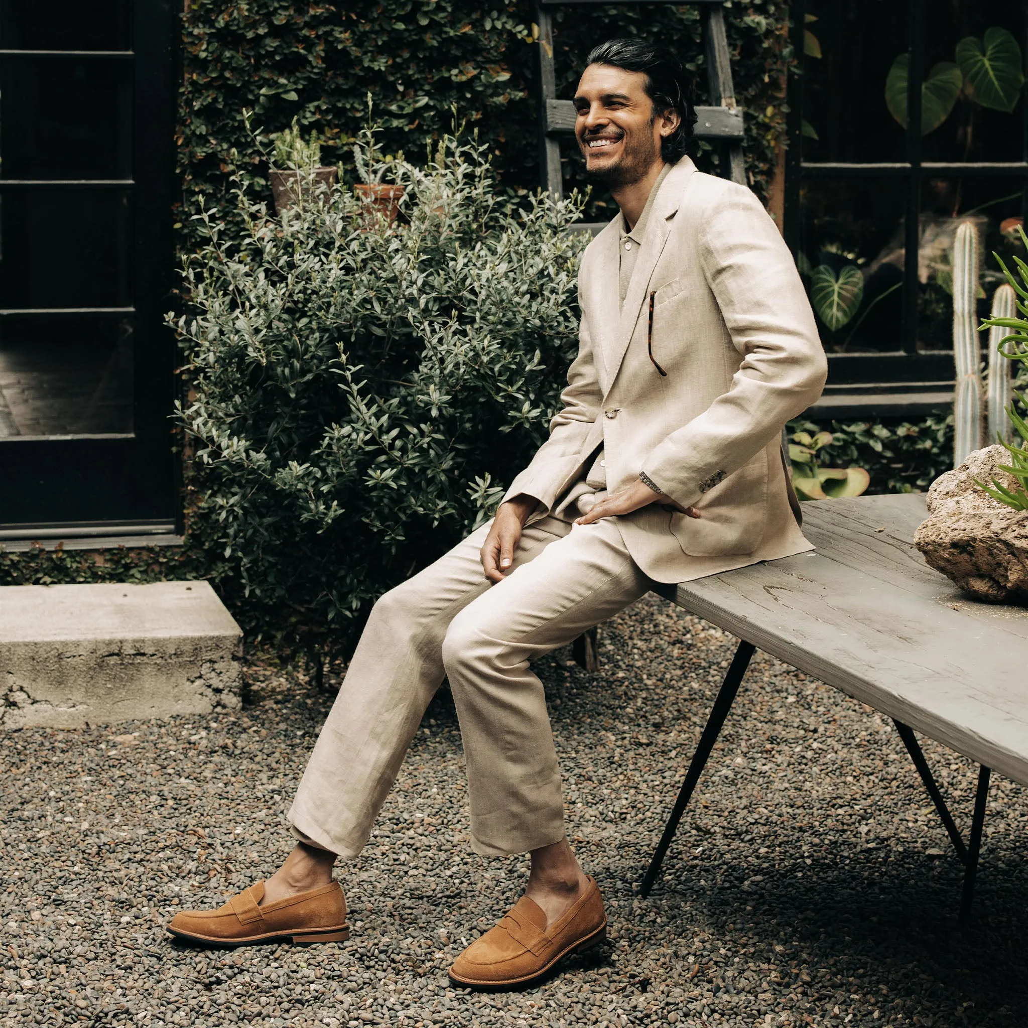 The Sheffield Trouser in Natural Linen