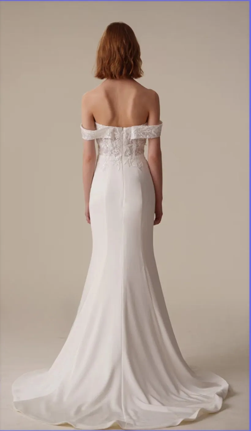 The Sophie Wedding Bridal Off Shoulder Gown