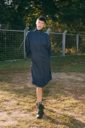 THE TUXEDO LONG SHIRT/DRESS - NAVY BLUE