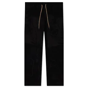 Towelling Beach Pant - Black