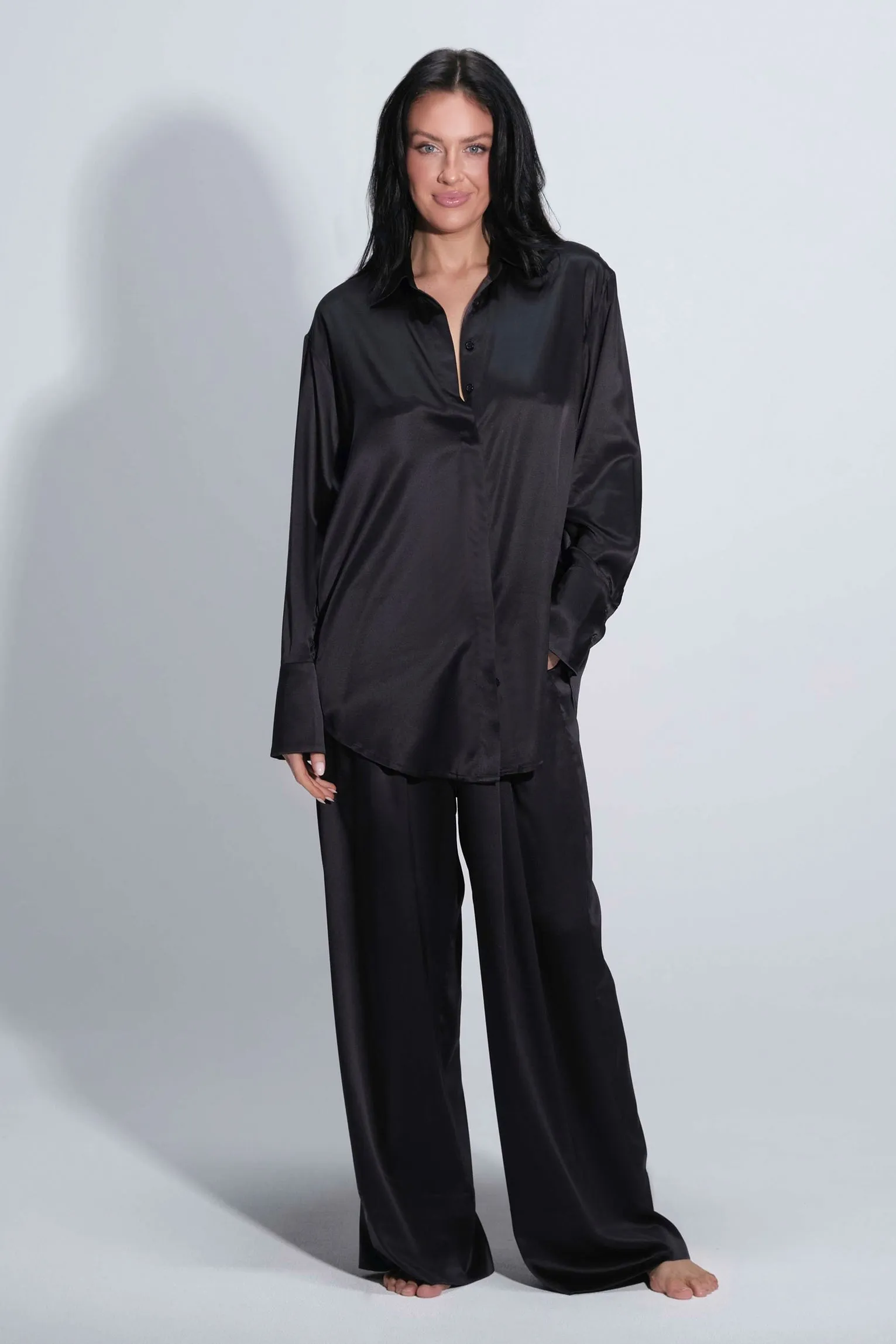 Twyla Silk Pyjama Pant Black